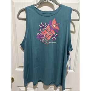 COLUMBIA RUBY SPRINGS GRAPHIC TANK TOP NWT WOMENS MD TEAL